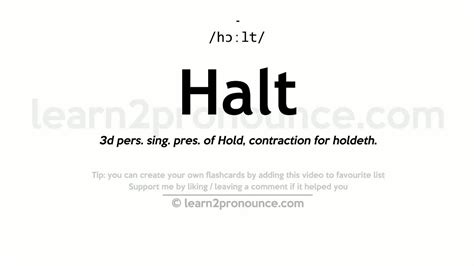 halt pronunciation|halt meaning in cricket.